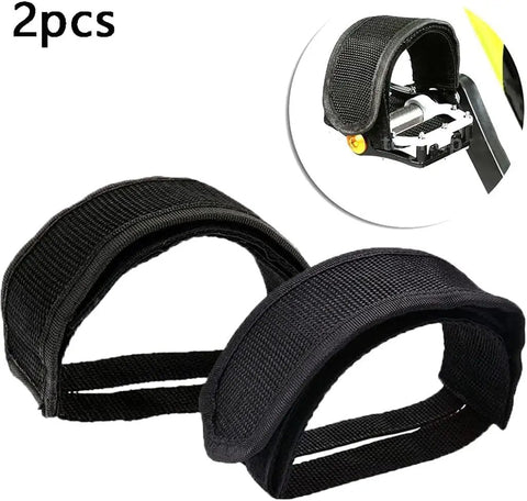 2 Pack Black Pedal Straps For Fixed Gear And Kids Bikes With Toe Clips Tape Durable Nylon And Easy Install Secure Foot Grip On Pedals