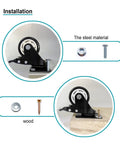 Installation of 3 Inch Heavy Duty Caster Wheels Set Of 4 With Locking Industrial Swivel Casters on wood surface with screws