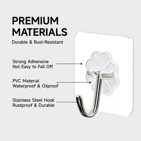 16 Pack Invisible Adhesive Hooks Heavy Duty 22 Pounds Crystal Clear Wall Mount No Drill Stick On Holders Rock Solid And Zero Hassle For Bathroom Kitchen And Home Organization