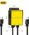 Ortis Automatic Vacuum Switch front view with yellow faceplate and 220V tool/vacuum outlets.
