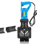 1600W Hydraulic Angle Iron Cutter Electric Steel Cutting Tool For Stainless Steel with metal pieces beside it.