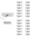 Top Tier Two Inch Led Recessed Lighting Trim Bulk Pack Of 24 Adjustable Gimbal Downlights Emitting 3000k Warm White With 530 Lumens Heavy Duty Slick White Finish For Tight Ceilings Ic Rated And Airtight - 24 adjustable downlights with sleek covers and a driver.