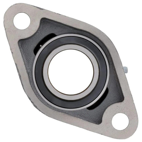 Two Pack Two Bolt Flange Mount Ball Bearing Unit With Cast Iron Housing FL210 UC210-31 Insert Bearing Bore 1 15/16 Inches