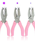 Three Piece Metal Handheld Paper Punch Set With Plastic Handle For Easy Circle Holes, Single Hole Tag Punches In 6mm, 3mm, 1.5mm