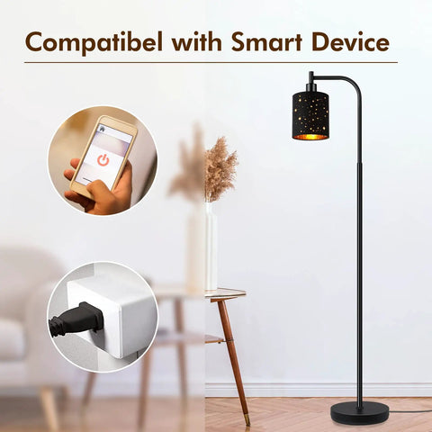 Industrial Floor Lamp With Adjustable Three Light Tree Stand For Living Room And Bedroom Modern Tall Rustic Pole Lamp