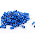 150 Piece Tough As Nails Insulated Fork Terminals And Slick Wire Crimps 16 To 14 Gauge, blue insulated connectors for automotive use.