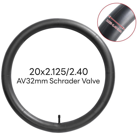 20x2.125 To 2.40 Bike Inner Tubes Two Pack With AV32mm Schrader Valve For 20 Inch City Road Mountain Cruiser Bikes, Reliable Replacement Tubes For All Terrain Cycling And Everyday Ride Ready.