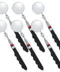 Six Pack Telescoping Inspection Mirrors Retractable 29 Inch Mechanical Mirror Tool for Under Vehicle Checks with rubber grip