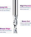Carbide Downcut Router Bit Set For Woodworking With 3/8 Inch Cutting Diameter, 1/2 Inch Shank, high precision spiral end mill.