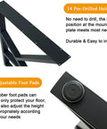 Close-up of Two Pack Beefy Heavy Duty Metal Desk Legs 28 Inch High 20 Inch Wide Matte Black Wrought Iron Tubes with foot pads visible
