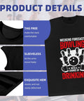 Men's Soft Cotton Muscle Tank Top With Fresh Bike Mechanic Graphic Design Ultra Lightweight Sleeveless Gym Shirt And Breathable Summer Undershirt For Turning Wrenches Or Casual Flex showing tag-free neckline, sleeveless design, and exquisite hem detail.