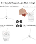 Diagram showing steps to straighten side brushes for 10 Pack Replacement Vacuum Cleaner Accessories Kit with hot water method.