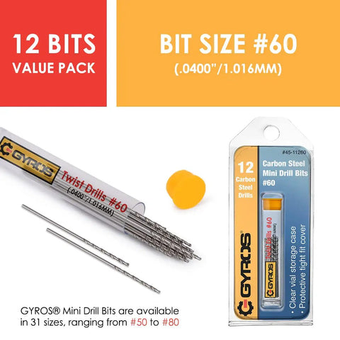 Top Tier Carbon Steel Micro Drill Bit Set, 12 Hella Durable Mini Twists For Jewelry And Resin, Dead On Accuracy For Pin Vise And Rotary Hand Drill That Knocks Out Any Task in a clear storage case.