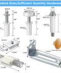 Components of Bifold Door Hardware Kit with Track, Top & Bottom Pivot, Spring, Metal Pivot Pin and Steel Track (36 inch)
