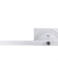 Rock Solid Stainless Steel Angle Protractor Square Head Double Zero To One Eighty Degree Scale with knurled thumb lock