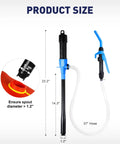 Portable Cordless Fuel Transfer Pump Battery Powered Fluid Transfer Tool 2.8 GPM For Oil Diesel Gas Water Kerosene size diagram