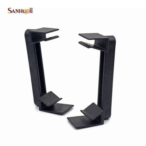 2 Pack Universal Cell Phone Repair Stand And Clamp Kit For LCD Screen Alignment And Rotary Fixture, shown in black plastic