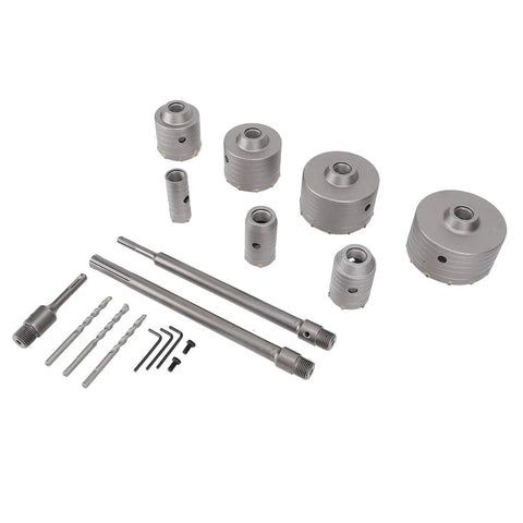 Rock Solid Concrete Hole Saw Kit 1 3/16 to 4 5/16 Inch Drill Bits Set For Brick Block And HVAC Jobs With Tungsten Steel Cutters And Storage Box, 7-piece set