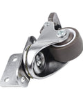 1 Inch Swivel Plate Casters With Brake, L Bracket Side Mount, TPR Rubber Quiet Mute Casters For Furniture Replacement