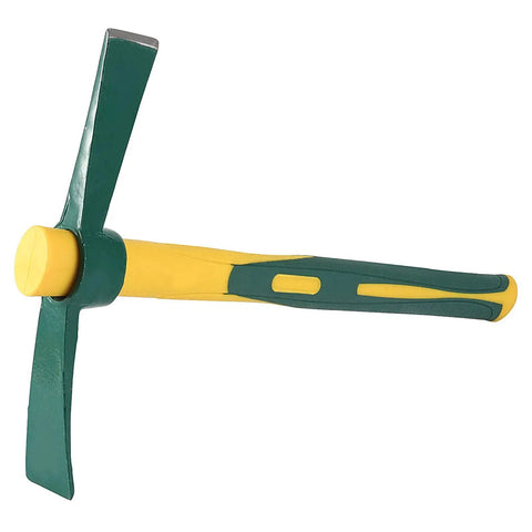 Two Pack 15 Inch Solid Pick Mattock With Heavy Duty Rubber Handle Forged Garden Pick Axe Weeding Mattock Adze Hoe For Weeding And Cultivating