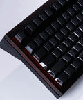98 Key Silent Mechanical Keyboard With Hot Swappable RGB Lighting And Tri Mode Wireless Setup Giving You A Smooth As Butter Typing Experience Straight Up Built For Gaming Or Daily Grind Use In Night Ink, top view of black keys.
