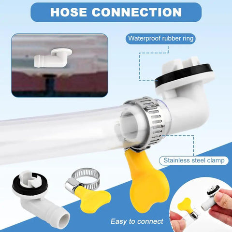 3ft Air Conditioner Drain Hose With Durable Elbow Fitting For Window Units And Mini Splits, No Mess Quick Setup, Leak Proof Flexible PVC Drain Kit