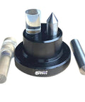 Hella Accurate Optical Center Punch Set With 9X Magnifying Bullseye And Crosshair Lenses, 3 tips and aluminum base.