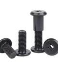 Heavy Duty M6 Beveled Flat Head Cross Furniture Bolts And Nuts Kit 40 Sets For Indoor Outdoor Use Premium SS304 Stainless Steel Fasteners For DIY Projects And Furniture Builds With Durable Threads And Easy Tightening, black bolts close-up
