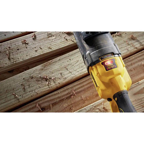 20 Volt Brushless Compact Cordless Drill With Half Inch Chuck For Stud And Joist Work Flexvolt Ready on wooden frame