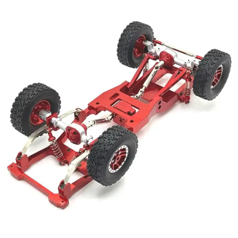 Heavy Duty 1 To 12 Scale Metal RC Car Chassis Frame Upgrade Kit For MN82 LC79 Models With Wheel Hub And Transmission Red Alloy Frame