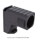 Top Shelf Table Saw Dust Collection Adapter With Dead Simple Snap On Hook Mount And Rock Solid Seal For Dwe7485 Saw, black resin construction.