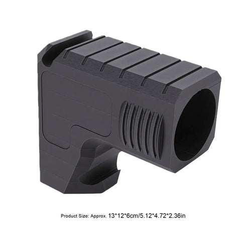 Top Shelf Table Saw Dust Collection Adapter With Dead Simple Snap On Hook Mount And Rock Solid Seal For Dwe7485 Saw, black resin construction.