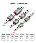 Product parameters for Super Smooth Precision Linear Guide Rail Kit With Mgn9 Carriages For Cnc And Routers 150mm Blocks And Extended Rails Up To 600mm Low Friction Motion Plus Easy Install No Maintenance Needed For Serious Machining Projects Today. MGN9 MGN12 MGN15 sizes