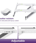 Weather resistant features of No Drill Window Air Conditioner Bracket For 12,000 To 24,000 BTU Units with adjustable steel frame.