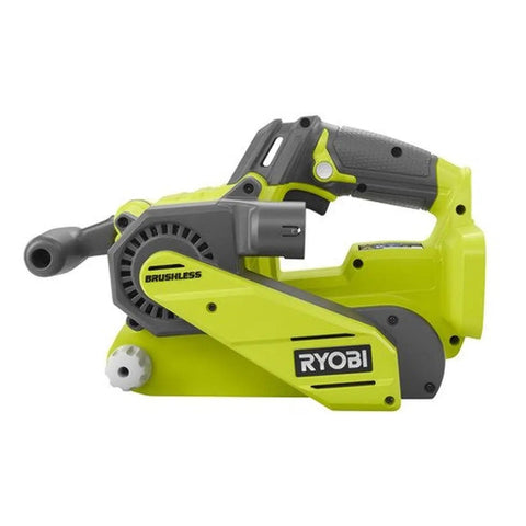 Cordless 18V Brushless Belt Sander, 3 X 18 Inches, One Plus Compatible, Includes Dust Bag and Sanding Pad, Tool Only, side view