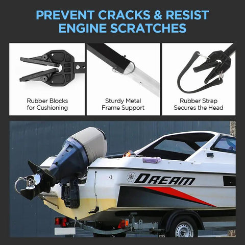 Transom Saver For Boats And Motors Heavy Duty Composite Head Engine Support Fits 23 To 35 Inches Protects Transom During Hauls