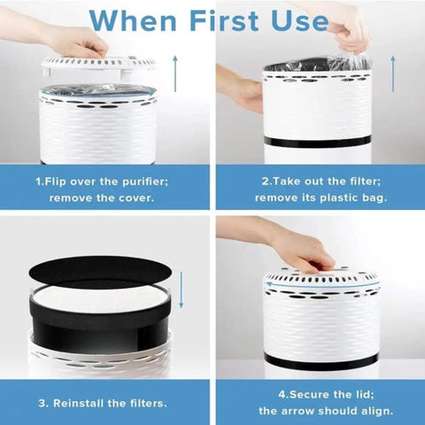 Instructions for installing LV H132 Replacement Filter 2 Pack For Air Purifier With AHAM Verified 3 Stage Filtration.