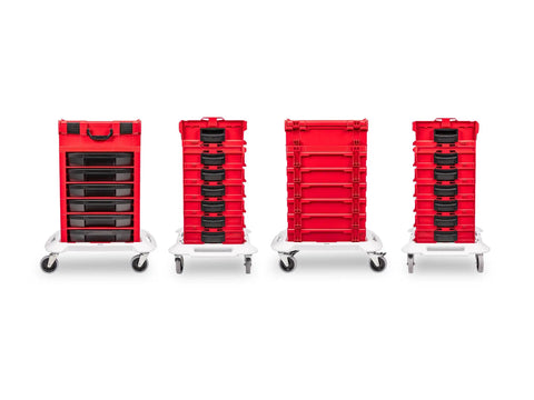 248 Piece Tool Set In A Modular Stacking Tool Cart With Six-Drawer L-BOXX Compatible Organizer shown from front and side