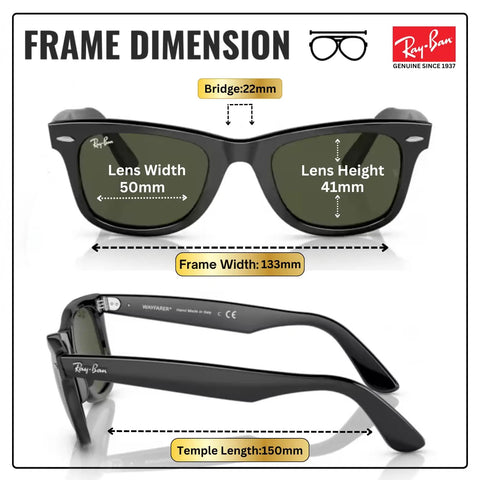 Square Shaped Non-Polarized Sunglasses With Green Lenses For Men And Women, frame dimensions illustrated on white background