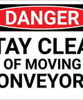 Rust Free Aluminum Danger Sign For Moving Equipment Keep Clear Hazard On The Shop Floor Weatherproof And Waterproof