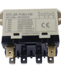 Enclosed Power Relay G7L-2A-TUBJ-CB DPST-NO With Test Button for 200-240VAC showing terminal connections and label