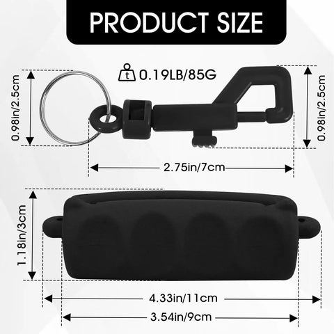 Archery Arrow Puller Gripper With Belt Clip And Soft Molded Handle For Easy Arrow Removal On The Range Or Field Slip Resistant TPR Grip And Comfortable No Slip Grip In Matte Black Finish displayed with dimensions.