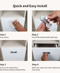 Step-by-step installation guide for 5 Pack Stick On Cabinet Handles And Drawer Pulls Three And One Quarter Inch Gray No Drill Self Adhesive Cabinet Hardware For Cabinets Windows Glass Shower Doors For Kitchens And Bathrooms