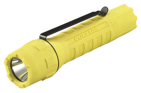 PolyTac 600 Lumen Tactical LED Flashlight With Helmet Mount Kit, 11500 Candela Peak Beam, Non Rechargeable Batteries Included, Yellow Duty Light
