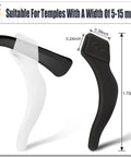 Anti Slip Eyeglass Ear Grips Set, 20 Pairs Silicone Temple Tips For Glasses And Sunglasses, Ultra Thin 0.11 Inch, black and white grips