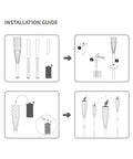 Installation guide for Bamboo Tiki Torches Outdoor Citronella Torches Weathered Color 4 Pack Large Patio Torches, step-by-step instructions.