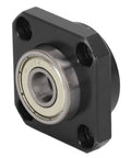 Beefy FF12 End Bearing Block In Carbon Steel, 12mm Inner Diameter, Heavy Duty Support For SFU1605 SFU1204, frontal view