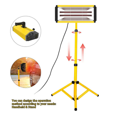 Beast 2000W Infrared Paint Curing Lamp with adjustable stand and short wave IR heating light for auto body repair.