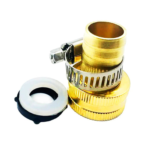 Premium Heavy-Duty Brass Garden Hose Adapter For 3/4 Inch Drip Irrigation Tubing To Faucet With Leak-Proof Rubber Gasket, Reusable Connector Fitting For Rain Bird And Toro Systems That Actually Holds Up Outdoors brass hose adapter with gasket and clamp