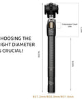 Shock Absorbing Suspension Seatpost With Four Bar Linkage For MTB Gravel Road And E-Bikes, 45mm Travel, Universal Fit For 27.2mm, 30.9mm, Or 31.6mm Seat Tubes, Supports Riders Up To 242 Lbs, Easy Install with highlighted tube diameters